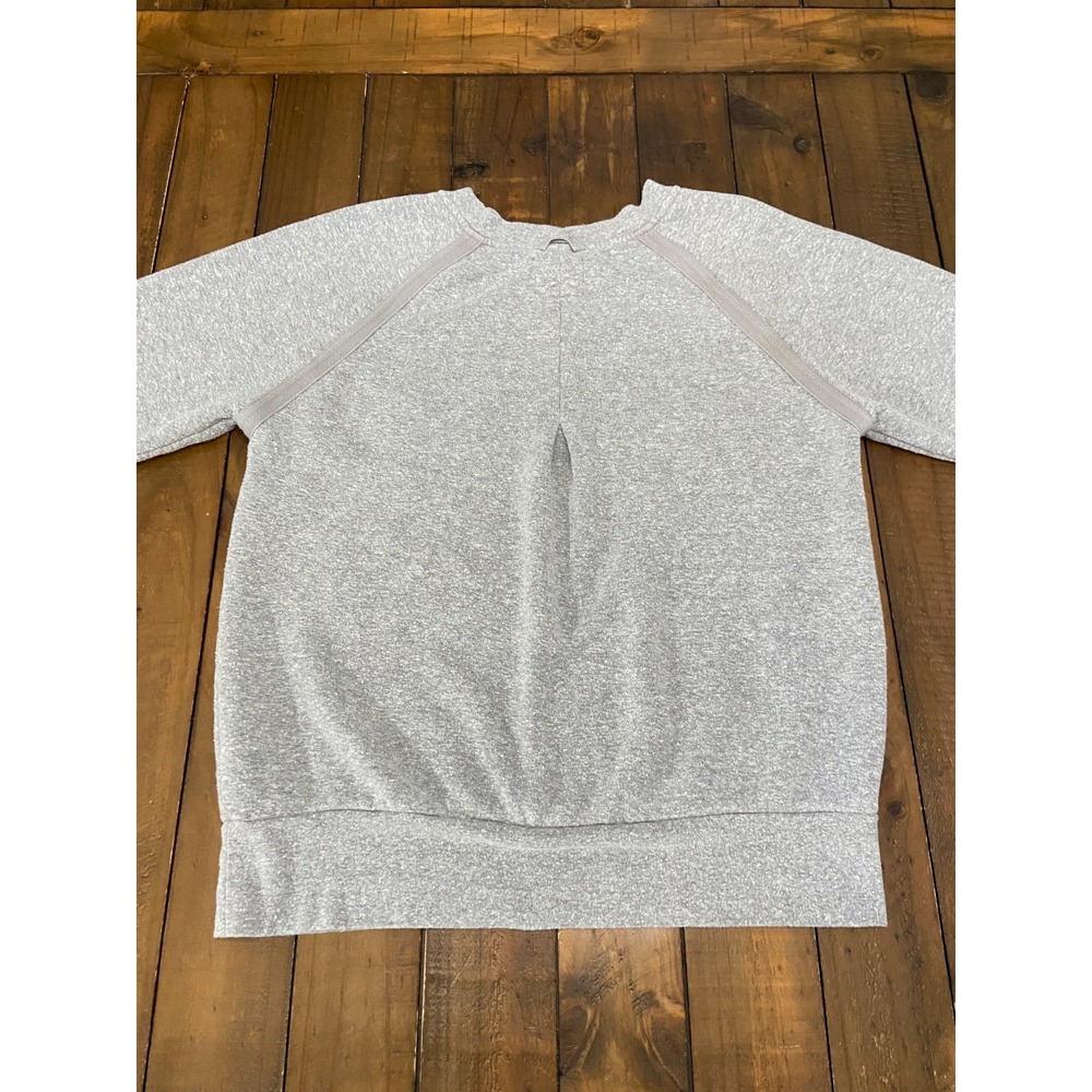 prAna Cozy Up Sweatshirt M Womens Heather Grey Hemp Blend Raglan Pullover Eco - Picture 3 of 6